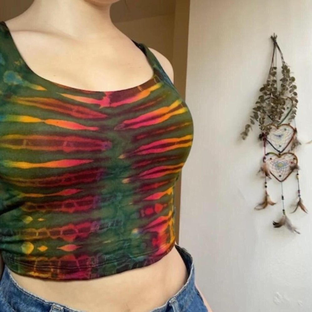 Women's multi Sleeveless Stretchy Crop-top